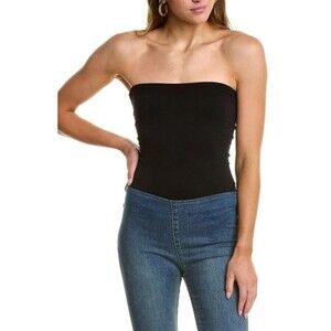 Free People  Tati Seamless Tube Top Bodysuit Women's Size M / L  Black